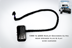 Fat Head Cycles Harley-Davidson Custom Audio '99-'05 Ultra w/ Rear Speaker Harness Sony MEX-M72BT w/ Metra 99-9600 HD Install Kit Plug and Play Bundle | '99 -'13 Harley-Davidson®