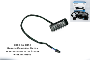 Fat Head Cycles Harley-Davidson Custom Audio '06-'13 Ultra w/ Rear Speaker Harness Sony MEX-M72BT w/ Metra 99-9600 HD Install Kit Plug and Play Bundle | '99 -'13 Harley-Davidson®