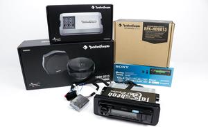DAS Companies Harley-Davidson Custom Audio '06-'13 Street Glide 1999-2013 Harley-Davidson Street/Electra Glide - Amplified Premium Sony DSX-M80 Plug & Play Fairing Speaker Bundle