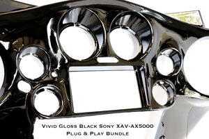 Fat Head Cycles Harley-Davidson Custom Audio Sony XAV-AX5000 Plug & Play Bundle w/ Metra 95-HDIF Inner Fairing | '99 - '13