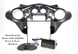 Fat Head Cycles Harley-Davidson Custom Audio Sony XAV-AX5000 Plug & Play Bundle w/ Metra 95-HDIF Inner Fairing | '99 - '13