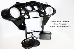 Fat Head Cycles Harley-Davidson Custom Audio Sony XAV-AX7000 Plug & Play Bundle w/ Metra 95-HDIF Inner Fairing | '99 - '13