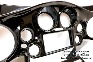 Fat Head Cycles Harley-Davidson Custom Audio Sony XAV-AX7000 Plug & Play Bundle w/ Metra 95-HDIF Inner Fairing | '99 - '13
