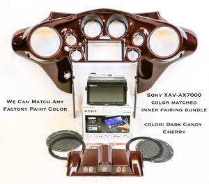 Fat Head Cycles Harley-Davidson Custom Audio Sony XAV-AX7000 Plug & Play Bundle w/ Metra 95-HDIF Inner Fairing | '99 - '13