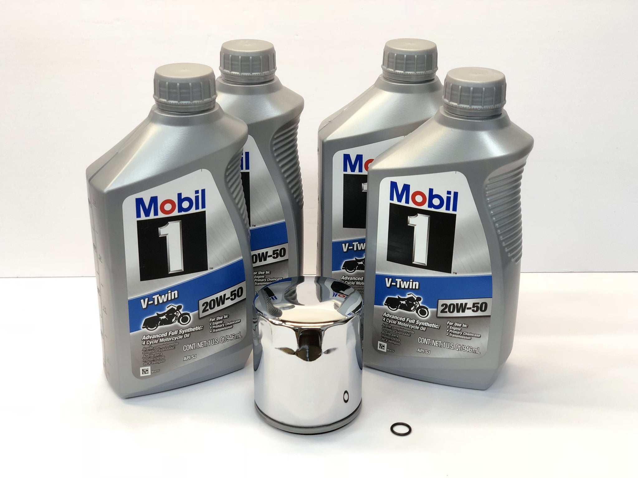 Fat Head Cycles Harley-Davidson Oil Change Kits Chrome '99-'16 Twin Cam Synthetic Oil Change Kit - Black or Chrome Filter